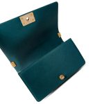 18B Dark Turquoise Caviar Quilted Boy Bag Old Medium Antique Gold Hardware - Image 8
