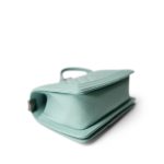 20C Tiffany Blue Caviar Chevron Small Boy Bag Ruthenium Hardware - Image 7