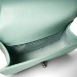 20C Tiffany Blue Caviar Chevron Small Boy Bag Ruthenium Hardware - Image 8