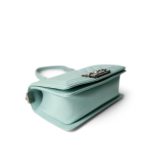 20C Tiffany Blue Caviar Chevron Small Boy Bag Ruthenium Hardware - Image 13