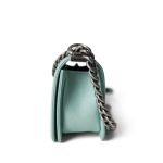 20C Tiffany Blue Caviar Chevron Small Boy Bag Ruthenium Hardware - Image 10