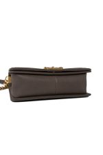 18A Taupe/ Khaki Brown Caviar Quilted Old Medium Boy Bag Antique Gold Hardware - Image 5
