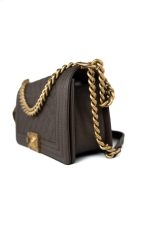 18A Taupe/ Khaki Brown Caviar Quilted Old Medium Boy Bag Antique Gold Hardware - Image 11