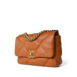 21A Light Brown Lambskin Quilted 19 Flap Small Mixed Hardware - Image 2
