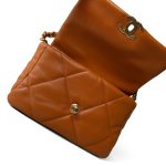 21A Light Brown Lambskin Quilted 19 Flap Small Mixed Hardware - Image 10