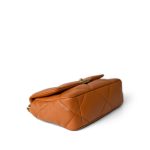 21A Light Brown Lambskin Quilted 19 Flap Small Mixed Hardware - Image 6