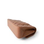 21P Caramel Lambskin Quilted Classic Flap Small Light Gold Hardware - Image 13