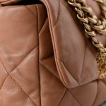 21P Large Caramel Lambskin Quilted 19 Flap Mixed Hardware - Image 3