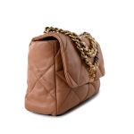 21P Large Caramel Lambskin Quilted 19 Flap Mixed Hardware - Image 8
