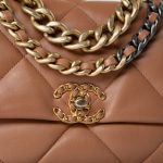 21P Large Caramel Lambskin Quilted 19 Flap Mixed Hardware - Image 2