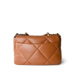 22A Caramel Lambskin Quilted Small 19 Flap Mixed Hardware - Image 3