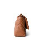22A Caramel Lambskin Quilted Small 19 Flap Mixed Hardware - Image 7