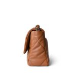 22A Caramel Lambskin Quilted Small 19 Flap Mixed Hardware - Image 5
