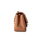 22S Caramel Lambskin Quilted Mini Square Flap Light Gold Hardware - Image 5