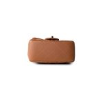 22S Caramel Lambskin Quilted Mini Square Flap Light Gold Hardware - Image 6