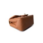 22S Caramel Lambskin Quilted Mini Square Flap Light Gold Hardware - Image 7