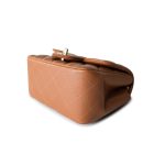 22S Caramel Lambskin Quilted Mini Square Flap Light Gold Hardware - Image 9