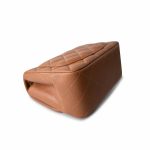 22S Caramel Lambskin Quilted Mini Square Flap Light Gold Hardware - Image 10