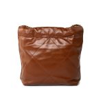 23A Light Brown Calfskin Quilted Mini 22 Bag Antique Gold Hardware - Image 9
