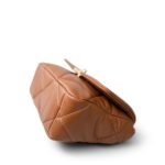 23B Caramel Lambskin Quilted 19 Flap Small Mixed Hardware - Image 8