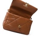 23B Caramel Lambskin Quilted 19 Flap Small Mixed Hardware - Image 15