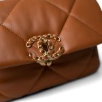 23B Caramel Lambskin Quilted 19 Flap Small Mixed Hardware - Image 13