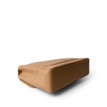 Beige Jumbo Horizontal Stripe Single Flap Gold Hardware - Image 8