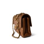 Brown Lambskin Double Faced Flap Bag Gold Hardware - Image 4