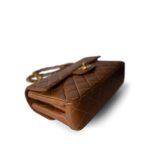 Brown Lambskin Double Faced Flap Bag Gold Hardware - Image 2