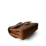 Brown Lambskin Double Faced Flap Bag Gold Hardware - Image 3