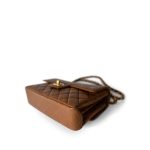 Brown Lambskin Double Faced Flap Bag Gold Hardware - Image 10