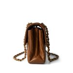 Brown Lambskin Double Faced Flap Bag Gold Hardware - Image 5