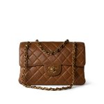 Brown Lambskin Double Faced Flap Bag Gold Hardware - Image 12