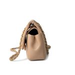 Lambskin Quilted A Real Catch Flap Bag Beige Aged Gold Hardware - Image 8