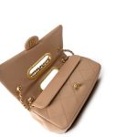 Lambskin Quilted A Real Catch Flap Bag Beige Aged Gold Hardware - Image 4