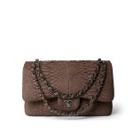 Light Brown Python Jumbo Classic Flap - Image 10