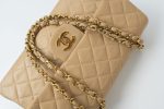 Vintage Beige Lambskin Quilted Classic Flap Medium GHW - Image 5
