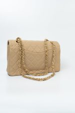 Vintage Beige Lambskin Quilted Classic Flap Medium GHW - Image 8