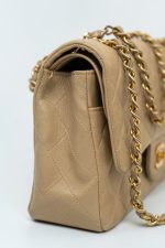 Vintage Beige Lambskin Quilted Classic Flap Medium GHW - Image 13
