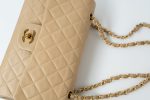 Vintage Beige Lambskin Quilted Classic Flap Medium GHW - Image 2