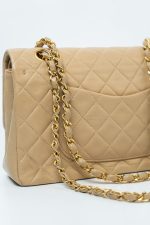 Vintage Beige Lambskin Quilted Classic Flap Medium GHW - Image 18