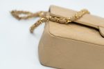 Vintage Beige Lambskin Quilted Classic Flap Medium GHW - Image 11
