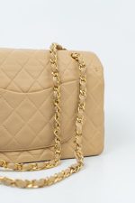 Vintage Beige Lambskin Quilted Classic Flap Medium GHW - Image 10
