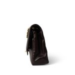 Vintage Chocolate Lambskin Chevron Classic Flap Medium Gold Hardware - Image 3
