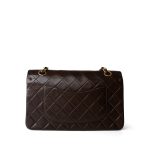 Vintage Dark Brown Lambskin Quilted Classic Flap Medium Gold Hardware - Image 14