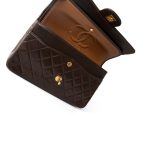 Vintage Dark Brown Lambskin Quilted Classic Flap Medium Gold Hardware - Image 6