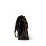Vintage Dark Brown Lambskin Quilted Classic Flap Medium Gold Hardware - Image 3