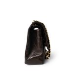 Vintage Dark Brown Lambskin Quilted Classic Flap Medium Gold Hardware - Image 7