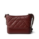Burgundy Aged Calfskin Quilted Gabrielle Hobo Bag Small Mixed Hardware - Image 4