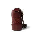 Burgundy Aged Calfskin Quilted Gabrielle Hobo Bag Small Mixed Hardware - Image 5